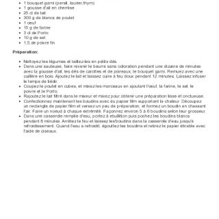 Boudin blanc de volaille maison facile