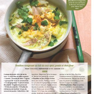 Bouillon lait coco choux fleurs