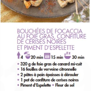 Foccacia foie gras cerises