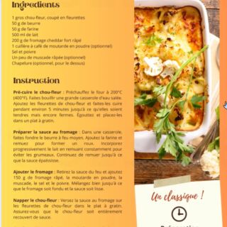 Gratin choux fleur fromage