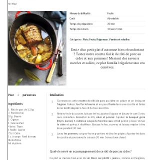 Rôti de porc au cidre