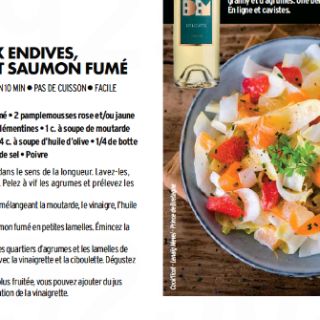 Salade endive agrumes saumon