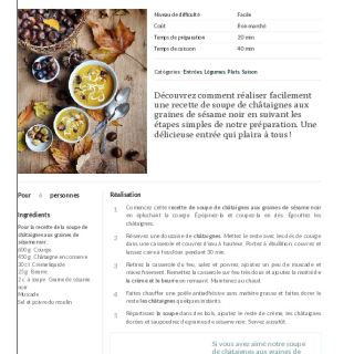 Soupe de châtaignes aux graines de sés...