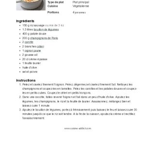 Soupe de riz sauvage automnale