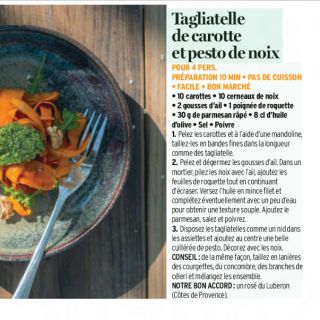 Tagliatelle carottes pesto de noix
