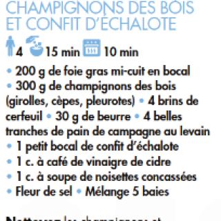 Tartine foie gras champignons