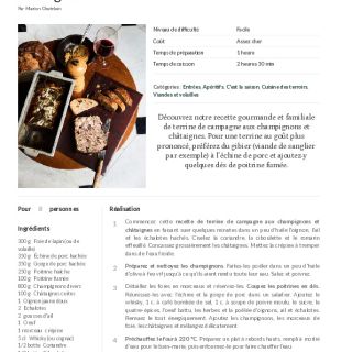 Terrine de campagne champignons chataign...