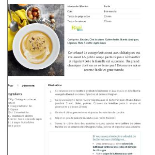 Velouté de butternut aux châtaignes