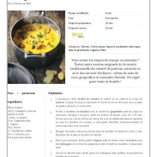 Velouté de potiron _ recette facile et ...