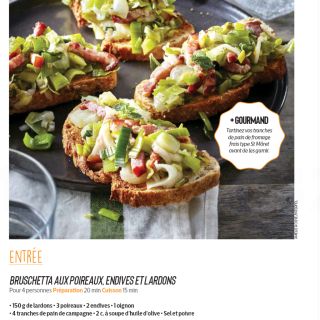 bruschetta poireaux endives lardon