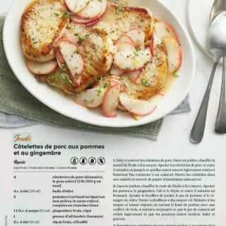 côtelettes porc pomme gingembre