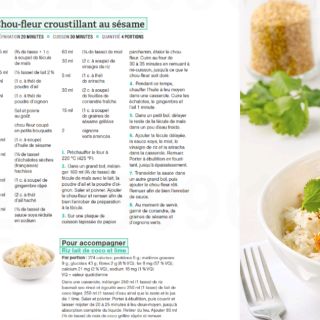 choux fleur croustillant sésame