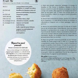 croquette courge, yaourt miel