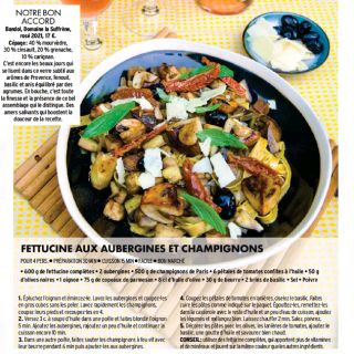 fettucine aubergine champignons