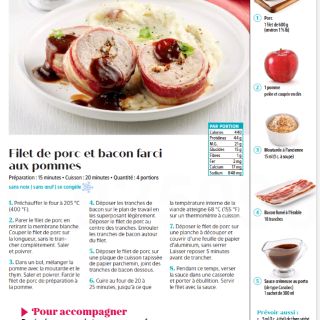 filet de porc bacon farci aux pommes