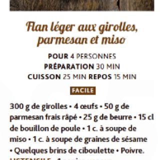 flan girolle parmesan miso
