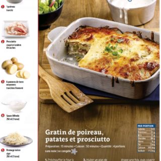 gratin poireaux pdt proscuitto