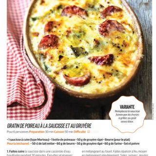 gratin poireaux saucisse gruyère