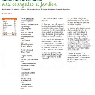 gratin riz courgette jambon