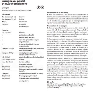 lasagnes poulet champignons