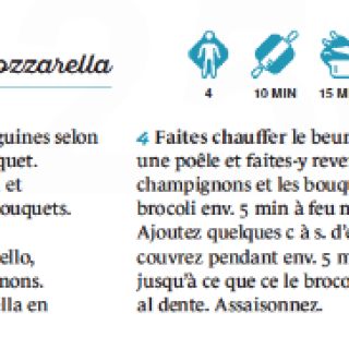 linguine champignons brocolis