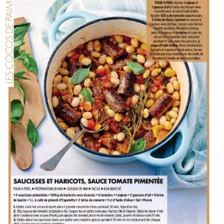 saucisses haricots et sauce tomate pimen...