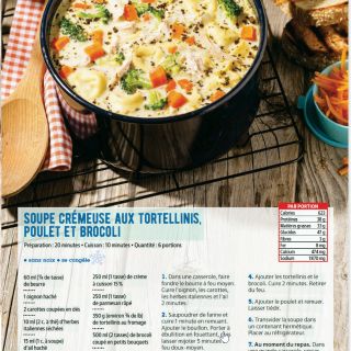 soupe crémeuse pâtes poulet brocolis