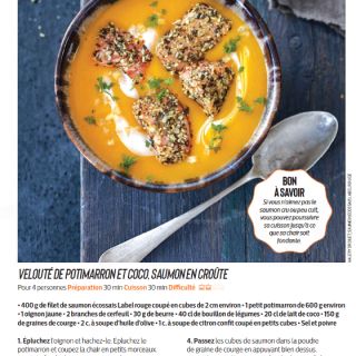 velouté potimarron coco saumon