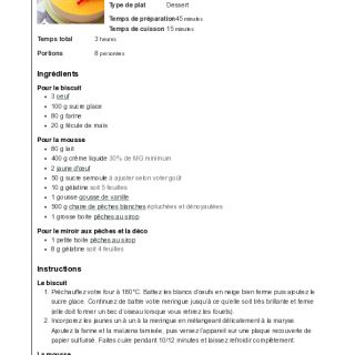 Bavarois aux Pêches