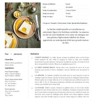 Buche de noel aux fruits exotiques