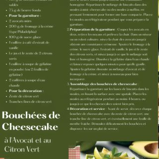 Cheesecake avocat citron vert