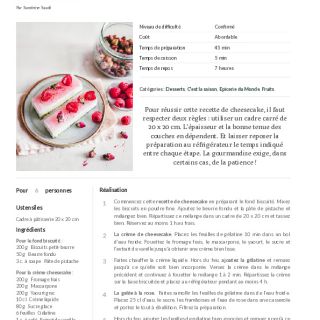 Cheesecake framboise