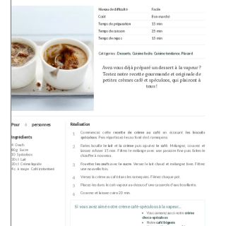 Crème au café speculoos _ cuisson à l...