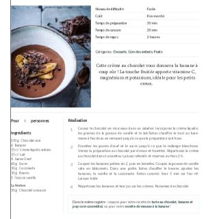 Crème au chocolat et à la banane