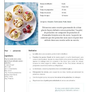 Crème glacée façon clafoutis cerises ...