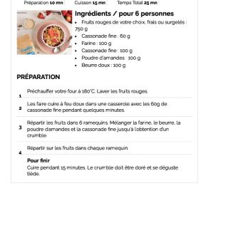 Crumble fruits rouges