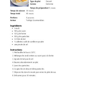 Far breton aux quetsches prunes - Turbig...