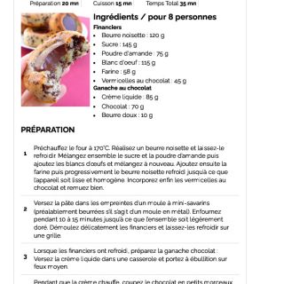 Financiers tigrés coeur chocolat