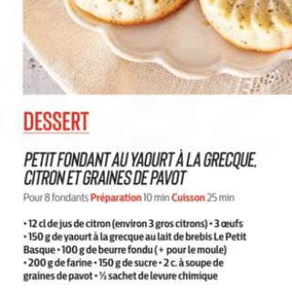 Fondant yaourt graine pavot citron