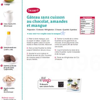 Gateau choco amandes mangue