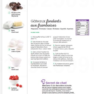 Gateau fondant aux framboises