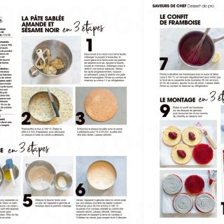 Gateau sésame noir et framboise