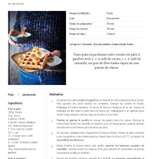 Gaufre café banane chocolat