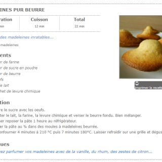 Madeleines pur beurre