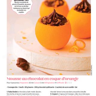 Mousse chocolat coque d'orange