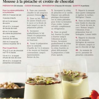 Mousse pistache choco