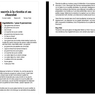 Ravioli sucrés à la ricotta et au choc...