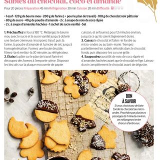 Sablés chocolat coco amande