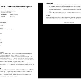 Tarte Chocolat-Noisette Meringuée