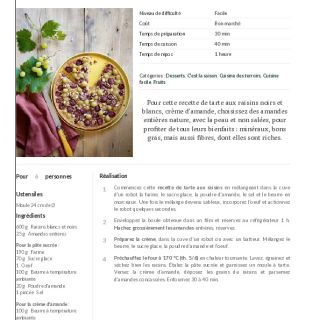 Tarte aux raisins amande